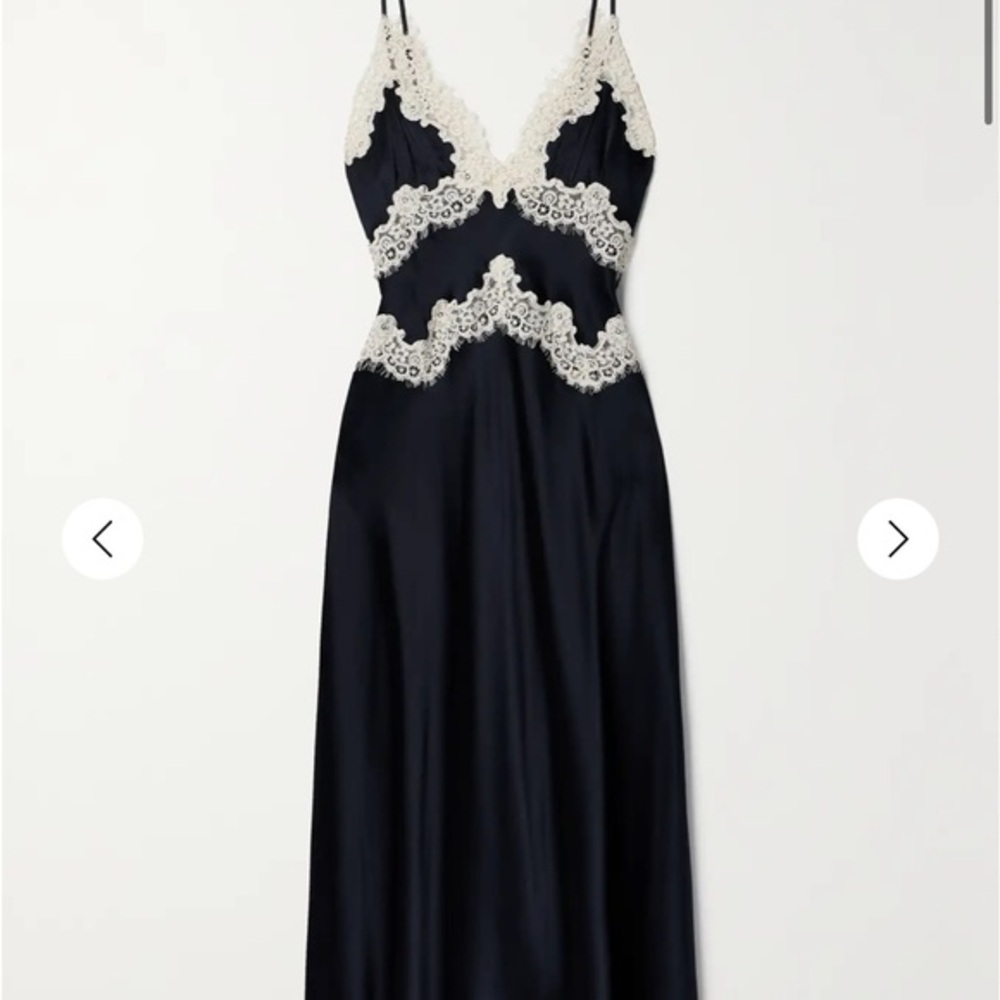 Doen Obelia corded lace-trimmed silk-satin midi dress